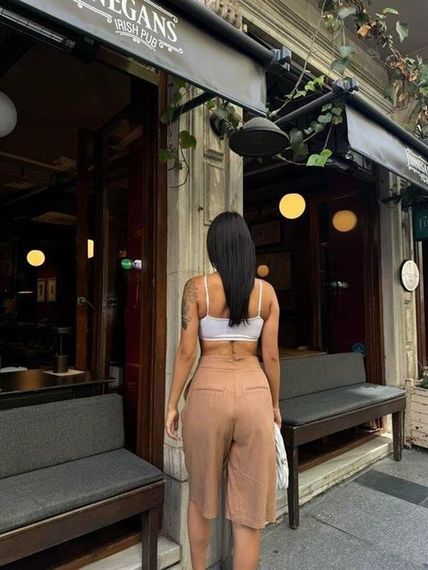 BERMUDA ŞORT KETEN - Kahverengi - фото 4