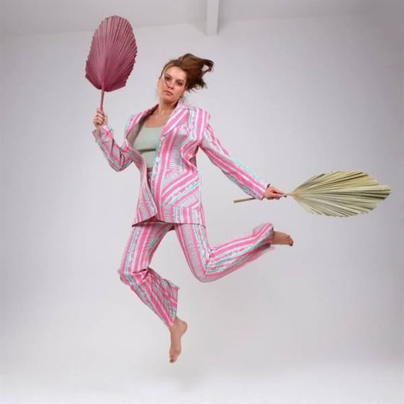 Di̇ji̇tal Baski Çi̇zgi̇li̇ Ceket - фото 4