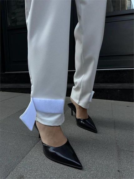 PAÇASI CIRTLI PANTOLON - Beyaz - фото 3