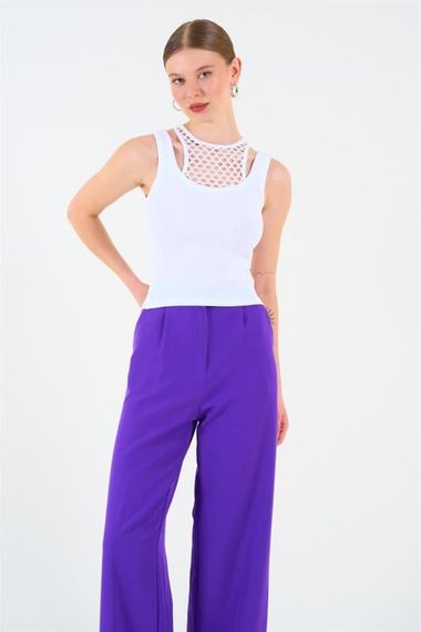 İçi Dantelli Kaşkorse Atlet - Beyaz - photo 2