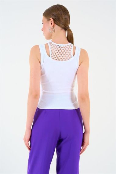 İçi Dantelli Kaşkorse Atlet - Beyaz - photo 5