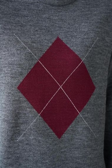 Büyük Baklava Kazak - Antrasit-Bordo - фото 3