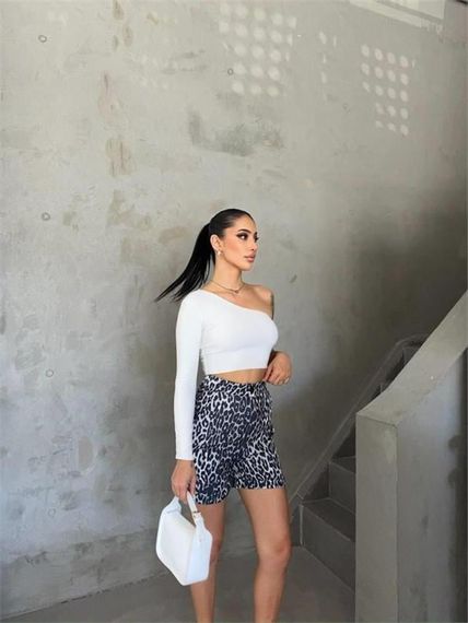 LEOPAR DESEN ŞORT - Gri - صورة 4