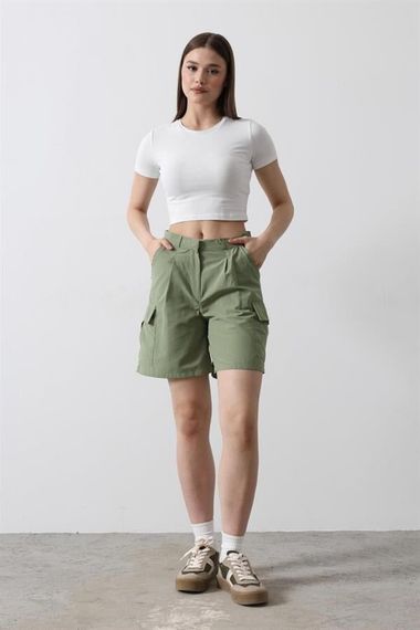 Cargo Cepli Şort - Haki - صورة 2