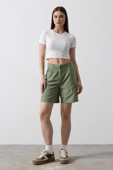 Cargo Cepli Şort - Haki - صورة 1