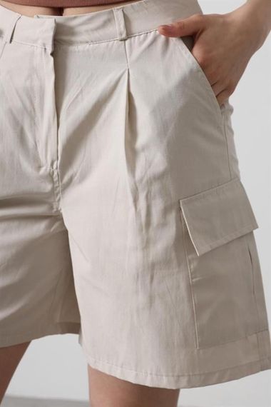 Cargo Cepli Şort - Taş - صورة 3