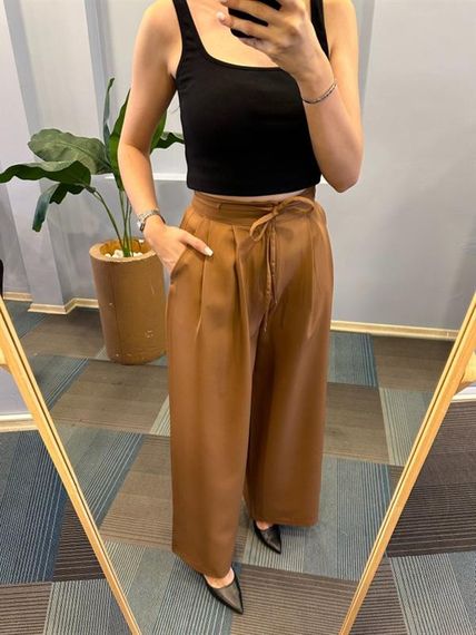 Yüksek Bel Kordon Detayli Pantolon - фото 1