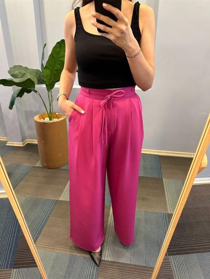 Yüksek Bel Kordon Detayli Pantolon - photo 2