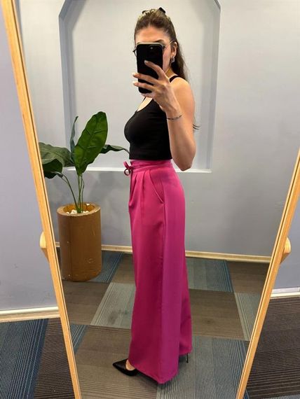 Yüksek Bel Kordon Detayli Pantolon - photo 3