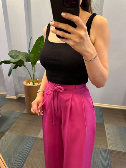 Yüksek Bel Kordon Detayli Pantolon - photo 4