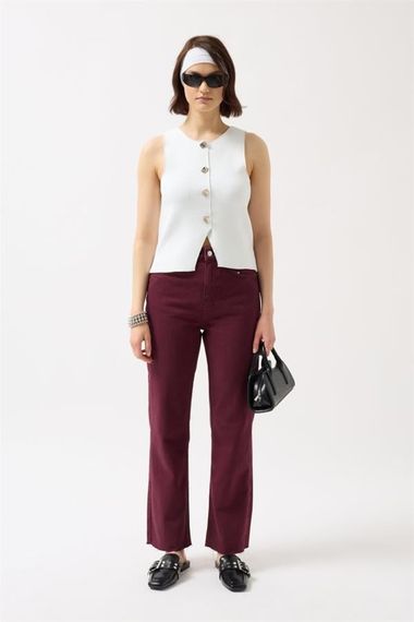 Düğmeli Dokulu Yelek - photo 2