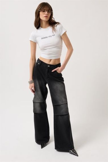 Düşük Bel Diz Katlı Jean - фото 2