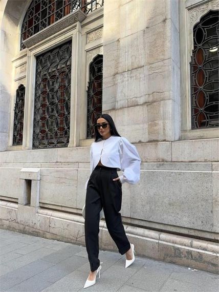 PAÇASI CIRTLI PANTOLON - Siyah - фото 3