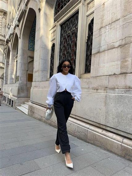 PAÇASI CIRTLI PANTOLON - Siyah - фото 1