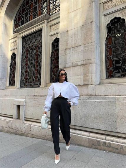 PAÇASI CIRTLI PANTOLON - Siyah - фото 4