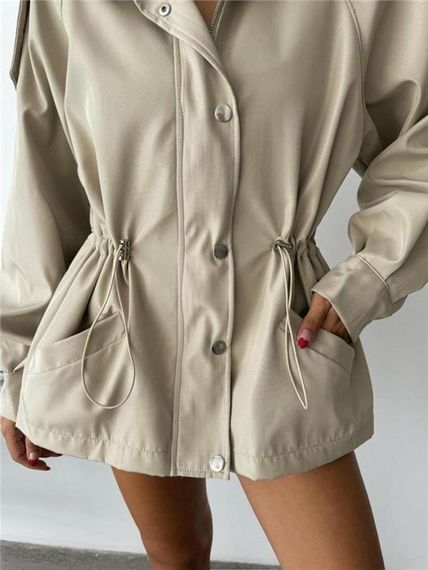 MONT BEL BÜZGÜ BALIKÇI YAKA SOFT KUMAŞ - Taş - фото 4