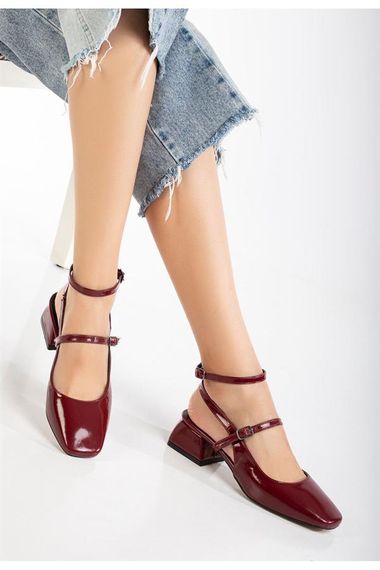 ST-003 Bordo Rugan Günlük 4 Cm Topuklu Bayan Ayakkabı - фото 1