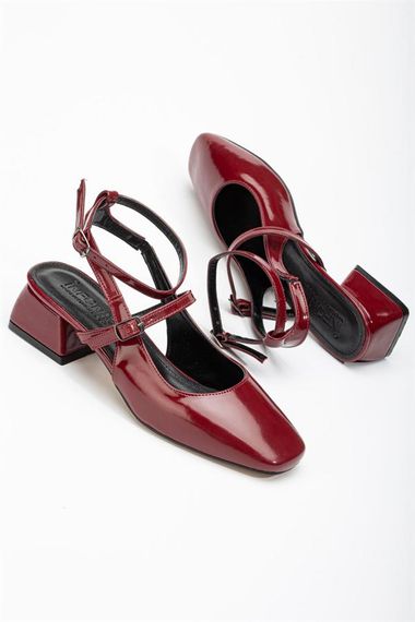 ST-003 Bordo Rugan Günlük 4 Cm Topuklu Bayan Ayakkabı - фото 4