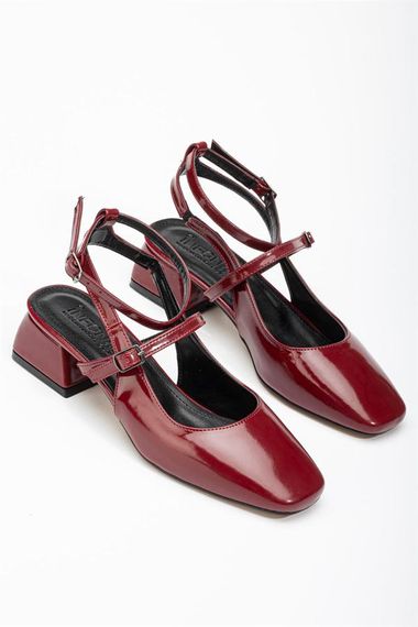 ST-003 Bordo Rugan Günlük 4 Cm Topuklu Bayan Ayakkabı - фото 3