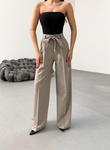 Sante Çi̇zgi̇li̇ Bel Kuşakli Palazzo Pantolon - photo 4