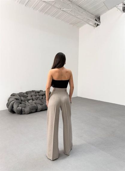 Sante Çi̇zgi̇li̇ Bel Kuşakli Palazzo Pantolon - photo 2