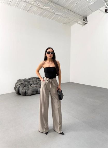 Sante Çi̇zgi̇li̇ Bel Kuşakli Palazzo Pantolon - photo 3