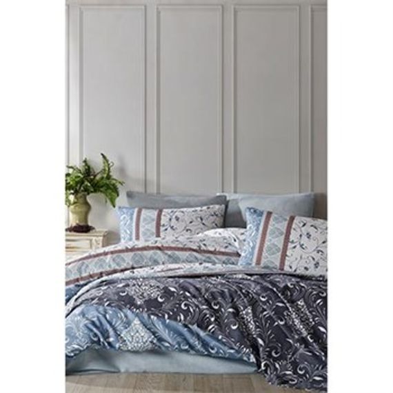 Cotton Life Single Duvet Cover Set Antique Navy Blue