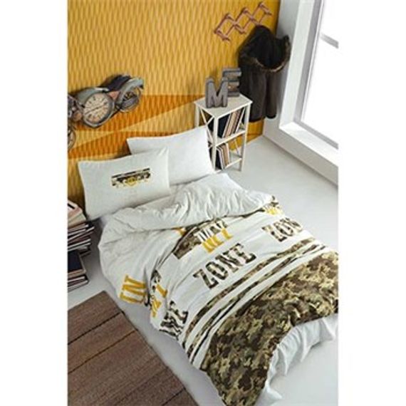 COTTON LIFE SINGLE BEDDING SET فريزون كاكي