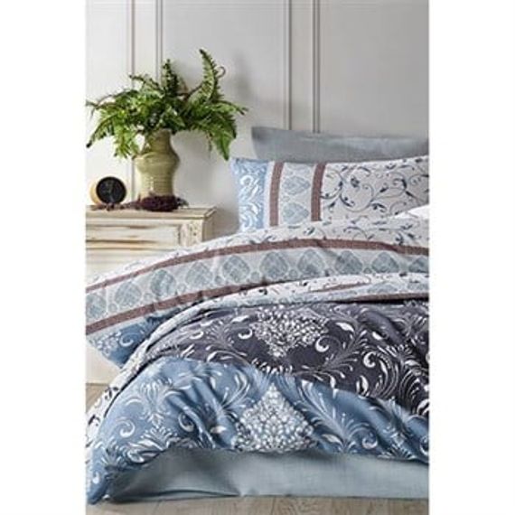 Cotton Life Single Duvet Cover Set Antique Navy Blue