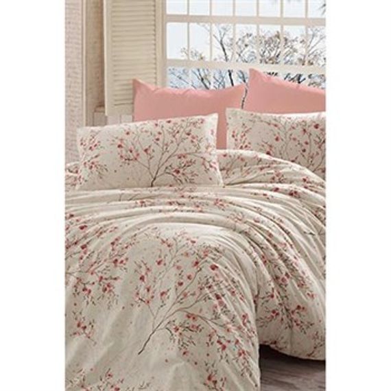 COTTON LIFE SINGLE DUVET COVER SET MINA KREM