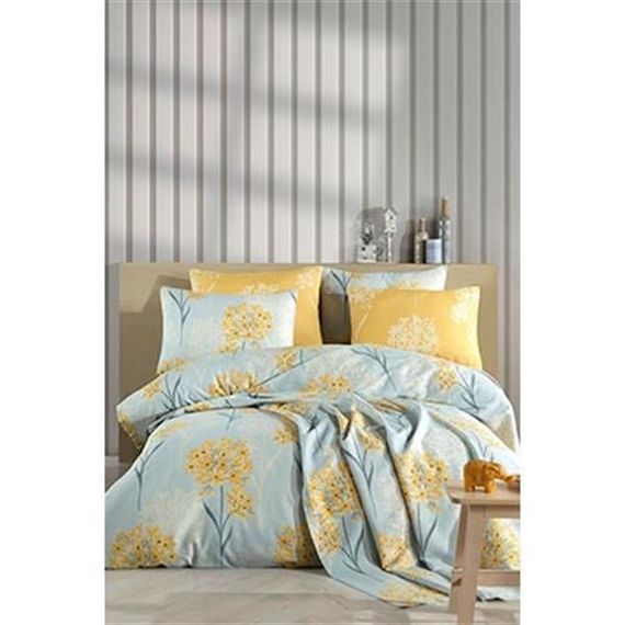 Cotton Life Single Duvet Cover Set Neva Yellow