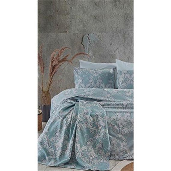 Cotton Life Double Duvet Cover Set Marbell Blue