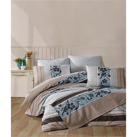 Cotton Life Double Duvet Cover Set Turquoise Blue (With Box)