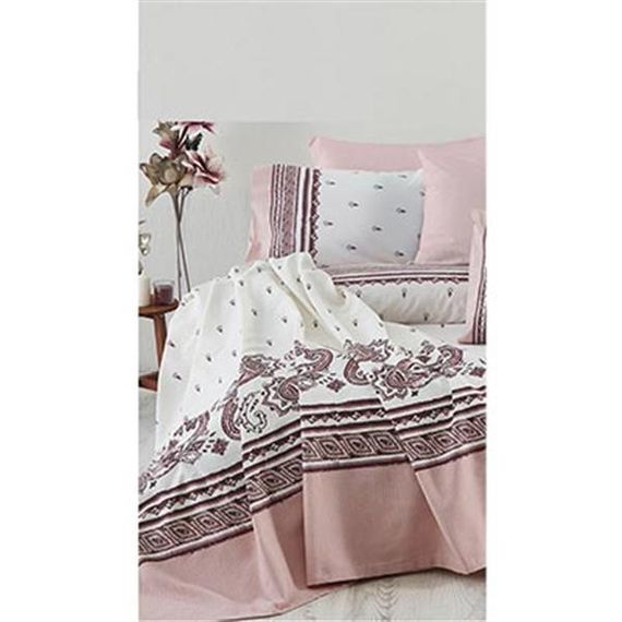 Cotton Life Double Duvet Cover Set Paisley Pink