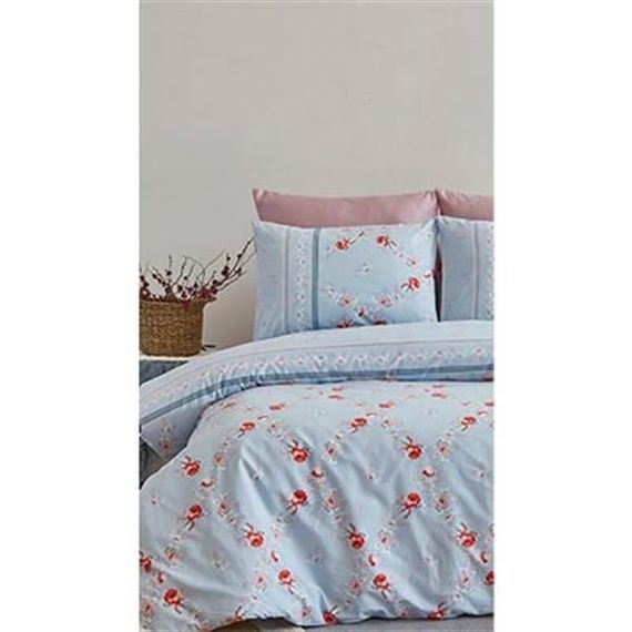 Cotton Life Single Duvet Cover Set Siena Blue