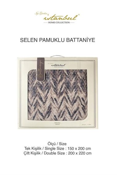 Good Night Istanbul Single Cotton Blanket Selen Pudra - photo 2