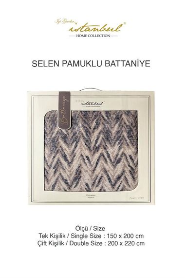 Good Night Istanbul Single Cotton Blanket Selen İndigo - photo 2