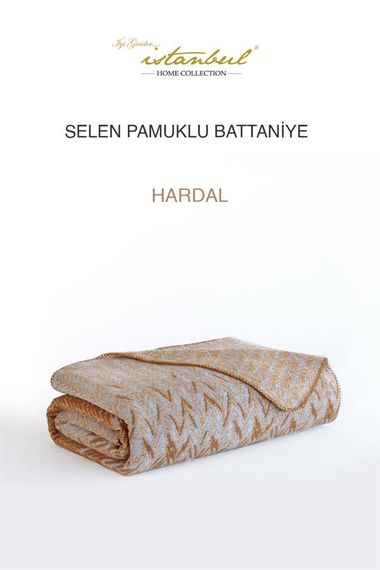 Good Night Istanbul Single Cotton Blanket Selen Mustard - photo 1