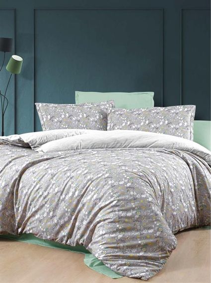 Комплект постельного белья Sarev Ranforce для одного - Набор покрывал Bazaar Blossom серый