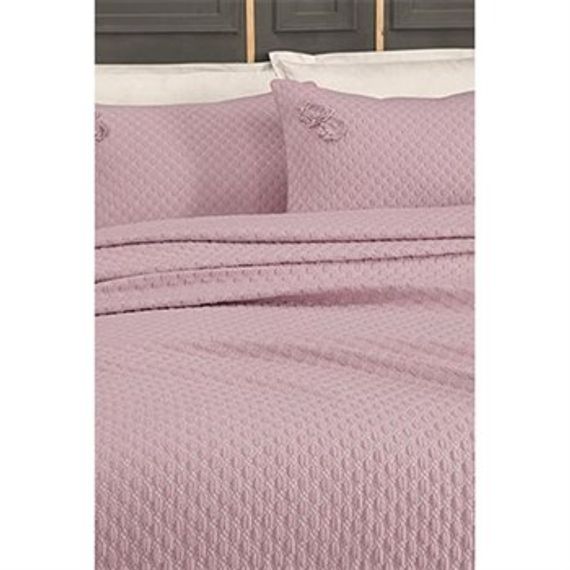 Ексклюзивна двоспальна покривка для ліжка SAREV BELIS V3 рожевого кольору - фото 2