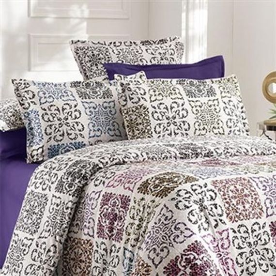 Комплект постільної білизни SAREV SATEN KING SIZE NIGHT SHINE V1 2Y D для сімейних ліжок - фото 1