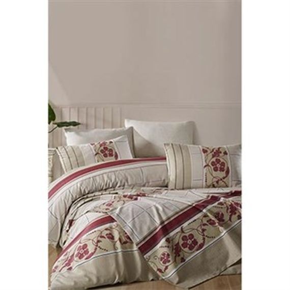 COTTON LİFE ÇİFT KİŞİLİK NEVRESİM TAKIMI FİRUZE BEJ (KUTULU)