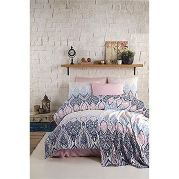 COTTON LİFE ÇİFT KİŞİLİK NEVRESİM TAKIMI MABEL PEMBE (KUTULU)