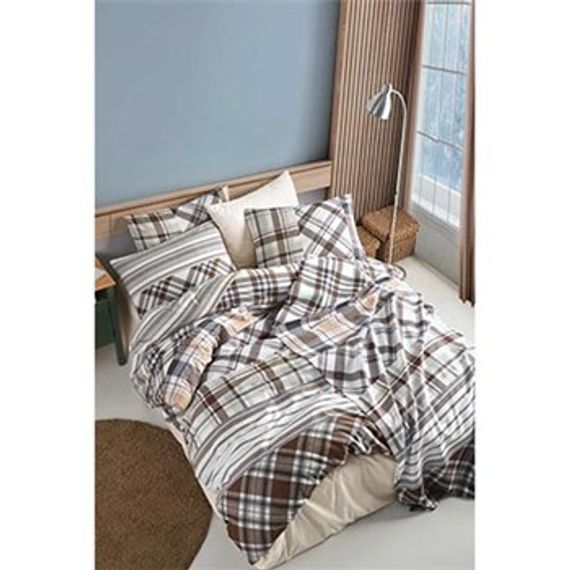 COTTON LIFE DOUBLE BEDDING SET NERO BROWN (BOXED) - photo 2