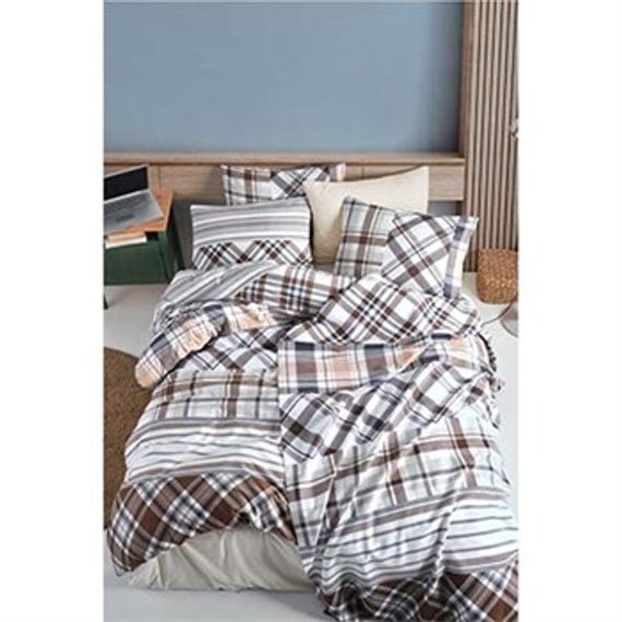 COTTON LIFE DOUBLE BEDDING SET NERO BROWN (BOXED) - photo 1