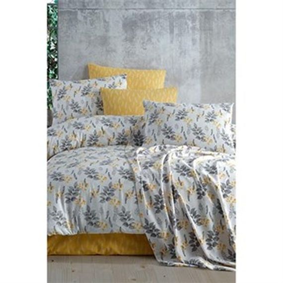 COTTON LIFE DOUBLE BEDDING SET BELLA YELLOW (BOXED)