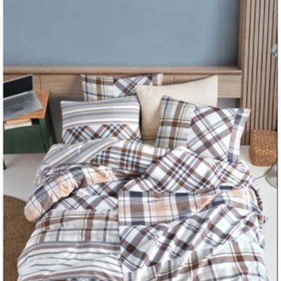 COTTON LIFE DOUBLE BEDDING SET NERO BROWN (BOXED) - photo 3