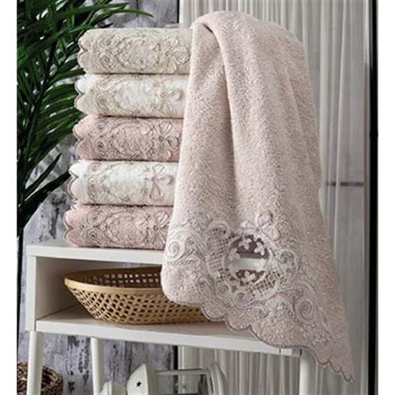 PUPİLLA BAMBOO GUIPURE TOWEL 50 * 90 سانتانا