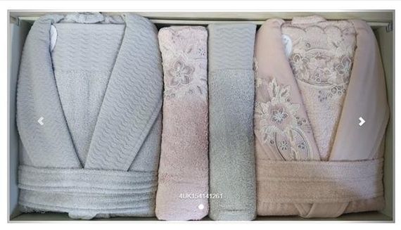 PUPİLLA FAMILY BATHROBE SET BAMBOO VANETTA ROSEWOOD - GRAY