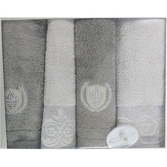 Махровий рушник PUPİLLA HAMAM TK. з бавовни MİLA, рожевий - коричневий